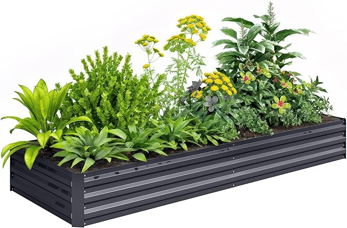 Outsunny Galvanized Raised Garden Bed,