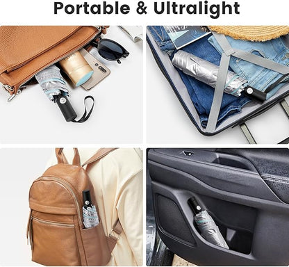 G4Free 43 Inch Travel Umbrella Ultralight UPF 50+ UV Protection Compact Sun Umbrella, Double Canopy Super Slim Small Portable Automatic Anti-bounce Close