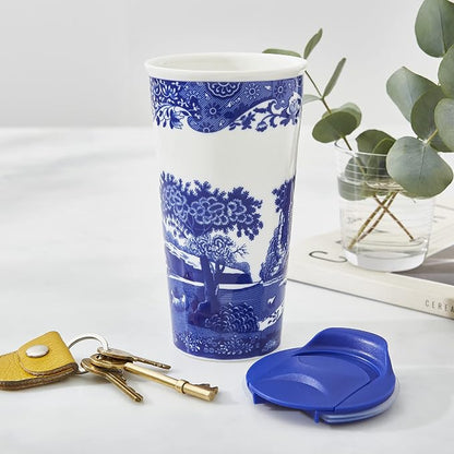 Spode Blue Italian 8oz Porcelain Travel Mug
