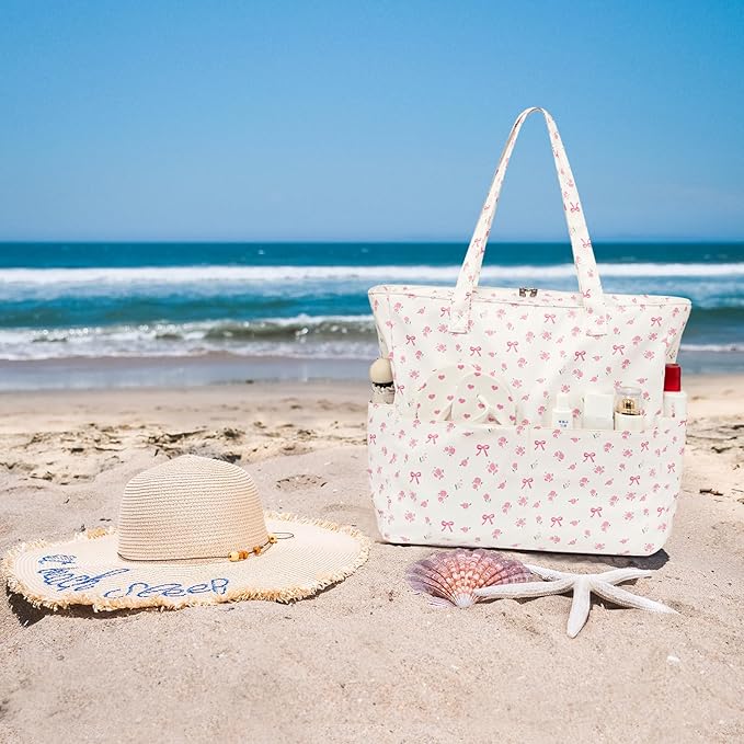 Beach Pool Bags Tote for Women Ladies Large Gym Tote Carry On Bag With Wet Compartment for Weekender Travel Waterproof