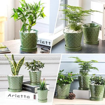 EFISPSS Flower Planter –5 inch Ceramic Plant Pots