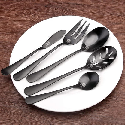 Matte Black Serving Set, sharecook 5-Piece 18/0 Stainless Steel Large Hostess