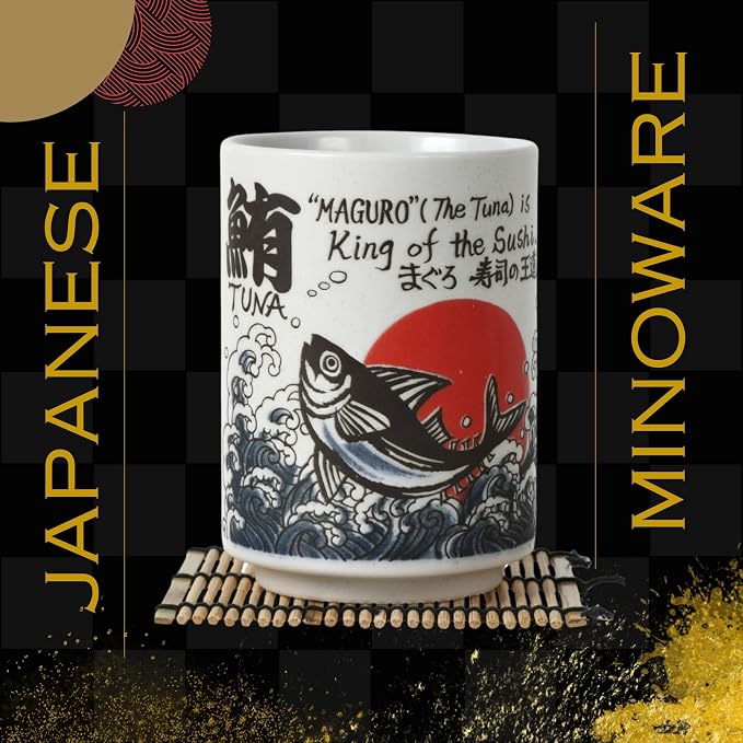 Japanese Tea Cups Sushi-Yunomi Mino Ware