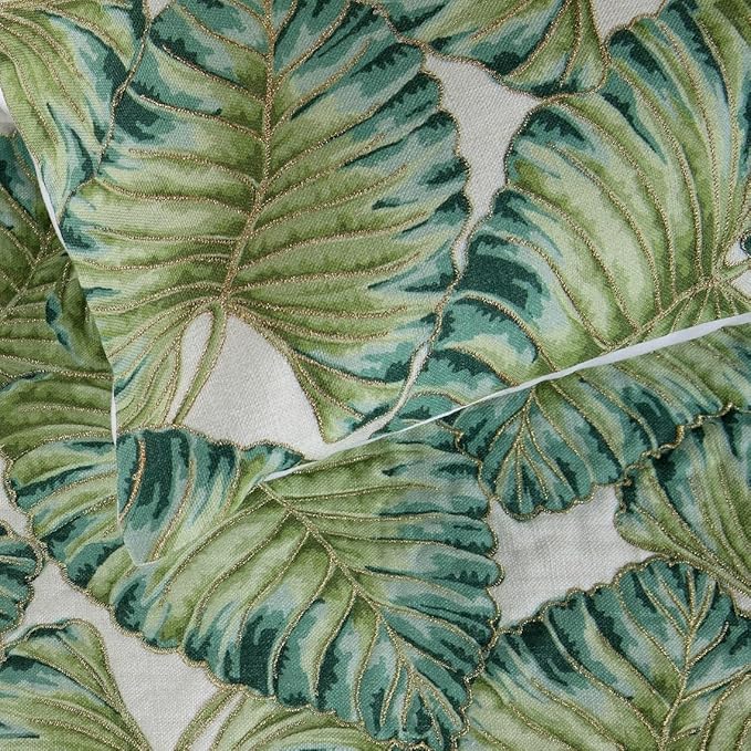The HomeCentric Decorative Designer Handmade Bed Runner Without Pillow Cover, 74 x 18 Inch Designer Queen Size Bed Scarf in Printed Linen & Embroidery Bed Linen Foot Warmer Home - Tropical Feeling