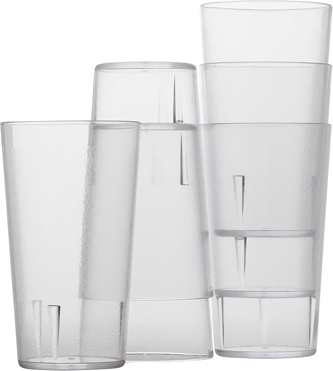 Restaurant Grade, BPA-Free 12oz Clear Plastic Cups 6pk. Super Durable, Break