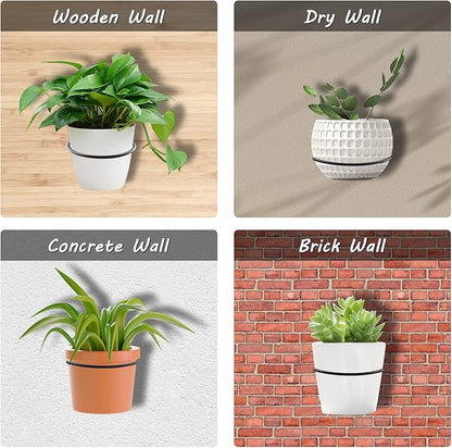 2-Pack 4 inch Flower Pot Holder Ring, Wall Mounted Metal Planter Hanger