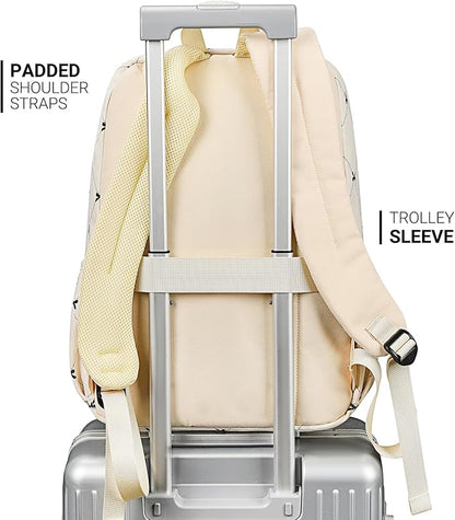 ZORFIN 26L Backpack for College, and Travel: Corduroy Bookbag - Bowknot