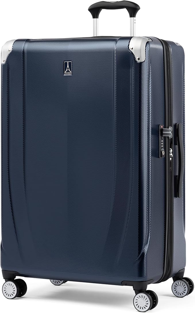 Travelpro Pathways 3 Hardside Expandable Luggage, 8 Spinner Wheels, Lightweight Hard Shell Suitcase, Checked Large 28 Inch, Royal Blue