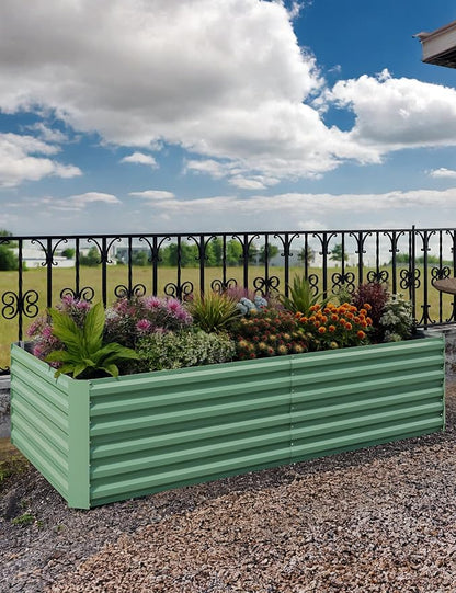 GarveeLife 2pcs 8x4x2 ft Galvanized Raised Garden Bed, Rust-Resistant Raised