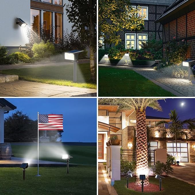 Nipify Solar Spot Lights Outdoor Motion Sensor, 3 Modes Solar Landscape