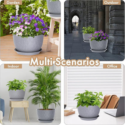 12 Inch Wide Water Ripples Flower Pots