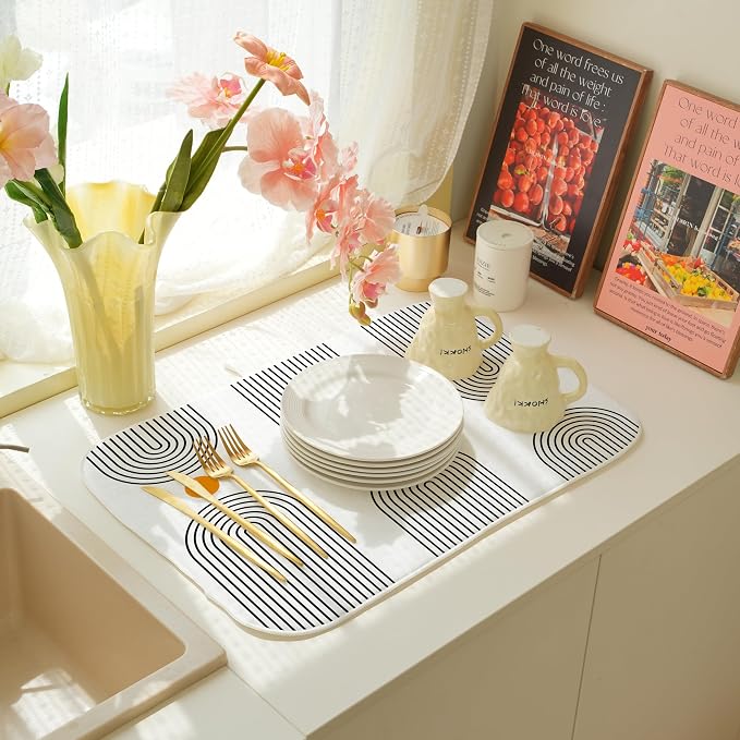 Boho Mid Century Dish Drying Mat