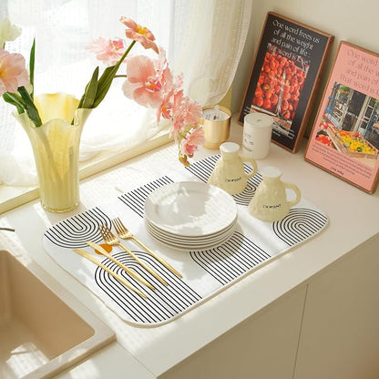 Boho Mid Century Dish Drying Mat