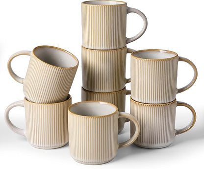 famiware Coffee Mug Set for 8, Star 12 oz Catering Mugs Cup Set