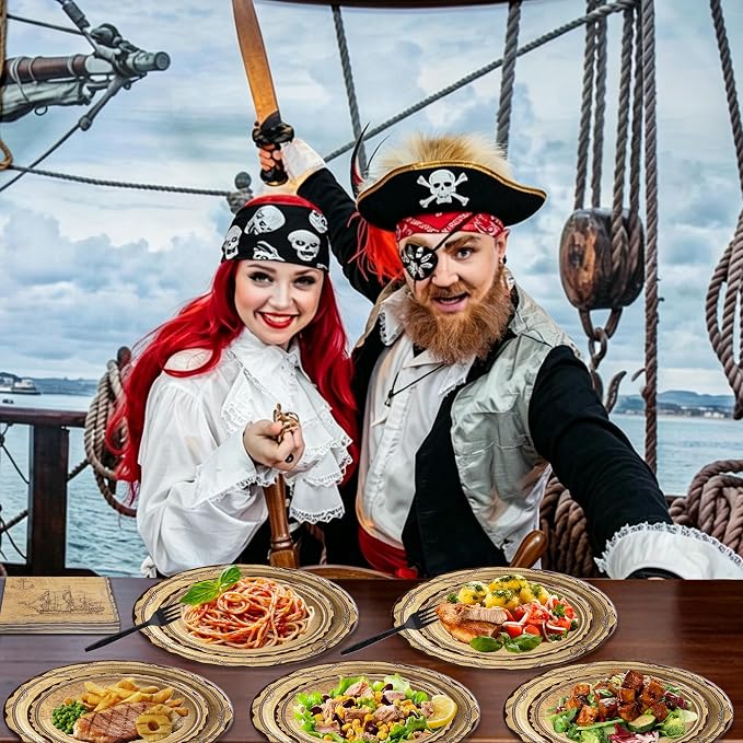 100 Pcs Disposable Pirate Tableware Set