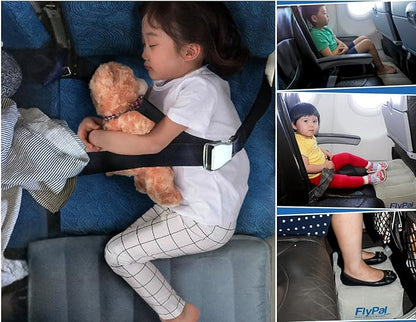 Inflatable Foot Rest Pillow for Travel, Patented 2 in 1 Design, Blow-Up Footrest Cushion for Home, Office. Airplane Travel Essential and Kids Airplane Bed