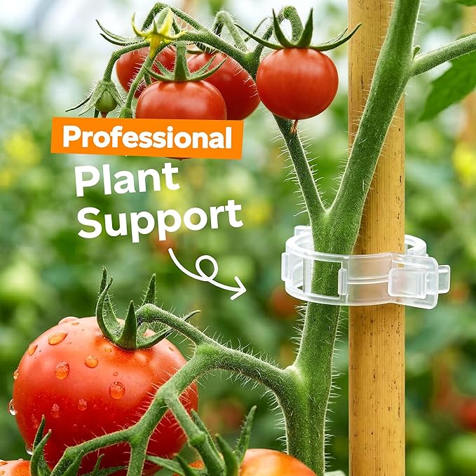 100pcs Tomato Clips for Climbing plants, Plastic Trellis Plant Support Clips