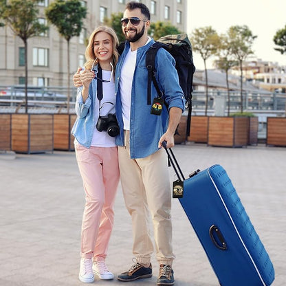 2 Pack Luggage Tag for Suitcase, Bigfoot American Flag Leather Bag Tags Identifiers Privacy Cover ID Label with Durable Steel Loop for Women Men Kids Girls Travel