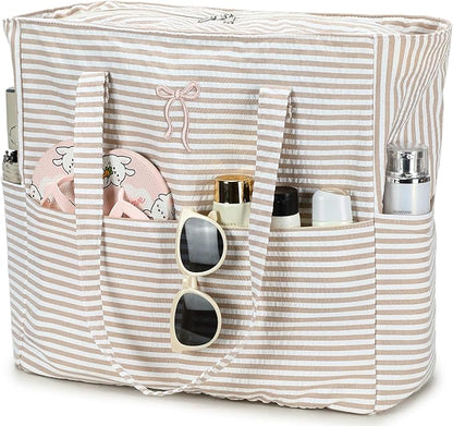 Beach Pool Bags Tote for Women Ladies Large Gym Tote Carry On Bag With Wet Compartment for Weekender Travel Waterproof