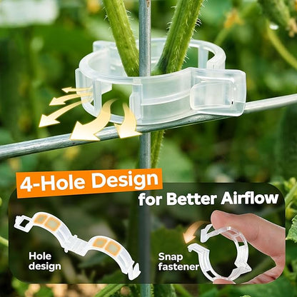 100pcs Tomato Clips for Climbing plants, Plastic Trellis Plant Support Clips