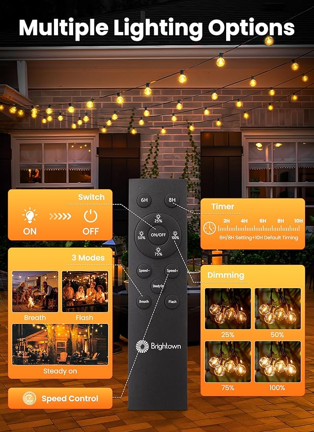 Brightown 158FT Solar String Lights Outdoor