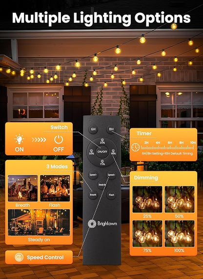 Brightown 158FT Solar String Lights Outdoor