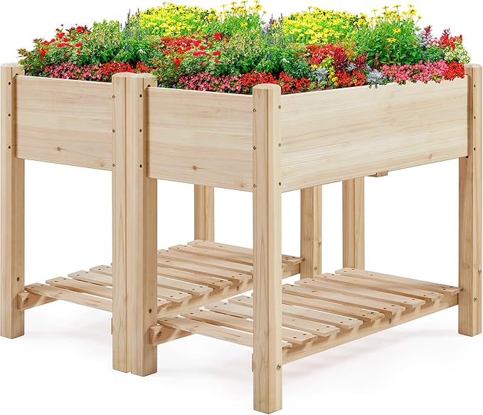 Yaheetech 34x18x30in Horticulture Raised Garden Bed 2pcs Planter Box