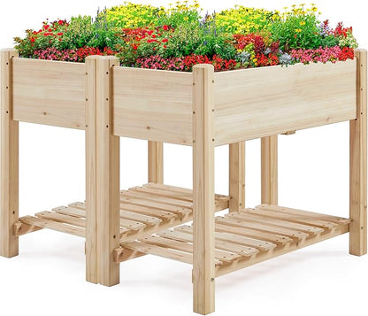 Yaheetech 34x18x30in Horticulture Raised Garden Bed 2pcs Planter Box