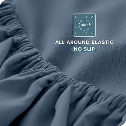 Bare Home Full Sheet Set - Luxury 1800 Ultra-Soft Microfiber Full Bed Sheets - Double Brushed - Deep Pockets - Easy Fit - 4 Piece Set - Bedding Sheets & Pillowcases (Full, Bering Sea)
