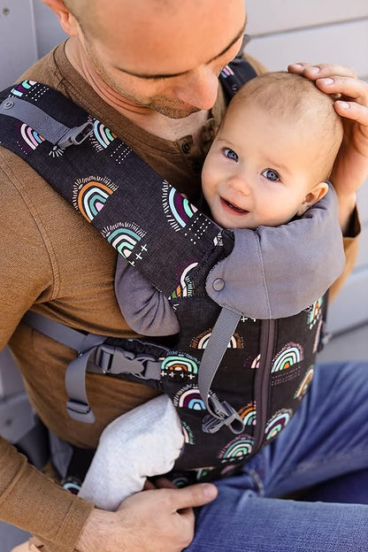 Beco 8 Baby Carrier from Newborn to Toddler (7-45lbs) - All in 1 Hybrid Front, Hip and Backpack Style Carrier with Breathable, Cooling Mesh - Boho Rainbow