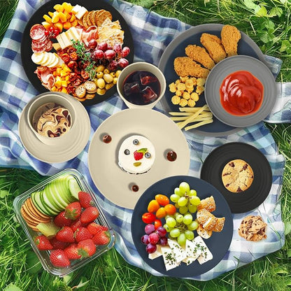 40Pack plates and bowls sets for dinner