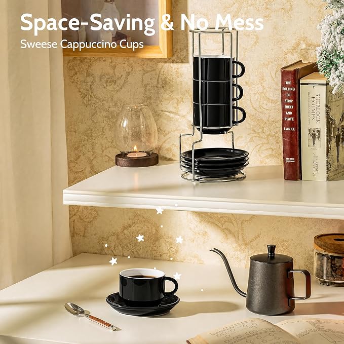 Sweese 8 Ounce Stackable Cappuccino Cups