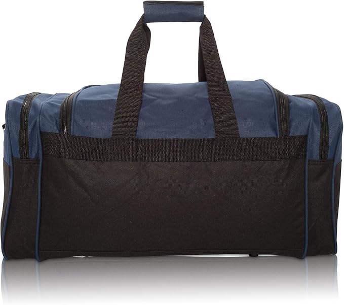 DALIX 21" Blank Sports Duffle Bag Gym Bag Travel Duffel with Adjustable Strap in Navy Blue