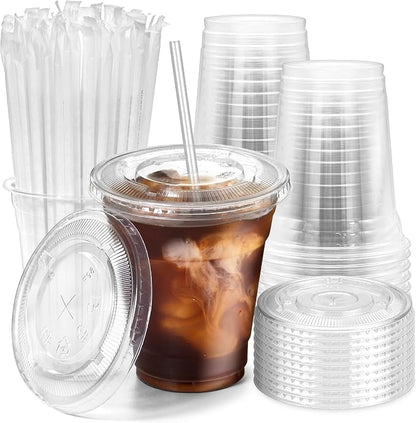 Fit Meal Prep 100 Pack 12 oz Plastic Iced Coffee Cups