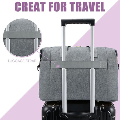 Tuwubi Diaper Bag Tote,Baby Diaper Bag with Pacifier Case Large Travel Diaper Tote Caddy for Mom and Dad Multifunction Large Baby Bag - Light Grey
