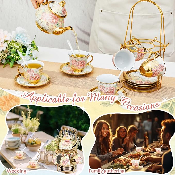 Zhehao 20 Pcs Porcelain Tea Set