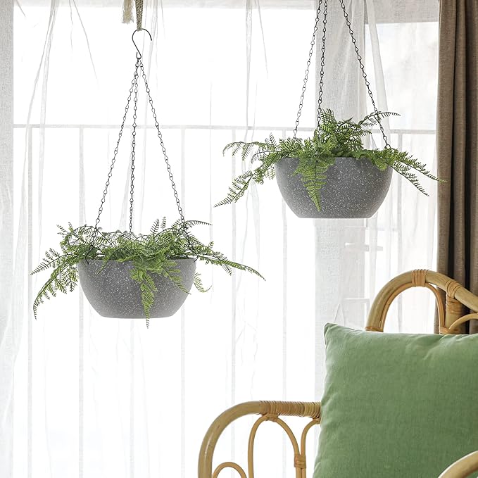 T4U Hanging Planters for Indoor Outdoor Plants 2 Pack