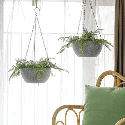 T4U Hanging Planters for Indoor Outdoor Plants 2 Pack
