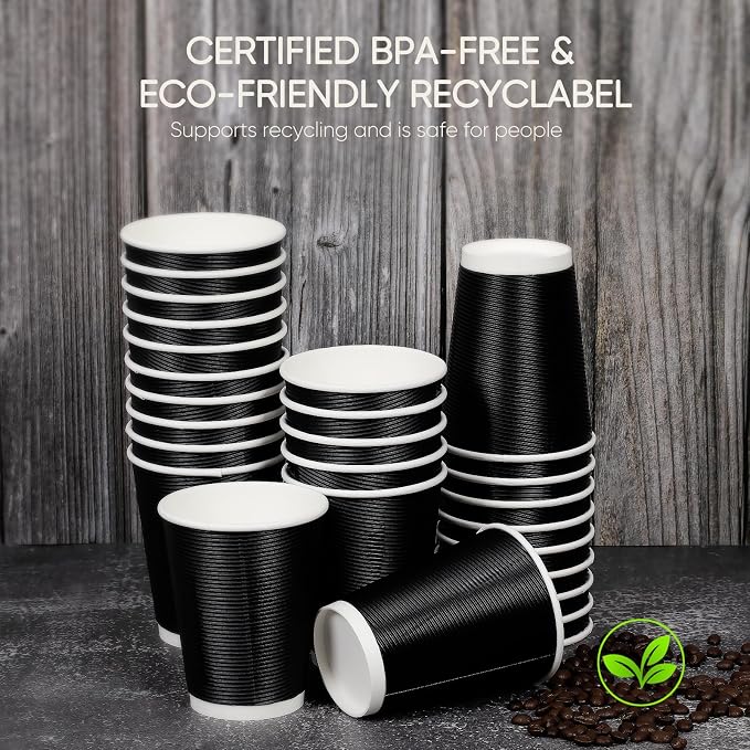 100 Pack 12 oz Disposable Coffee Cups