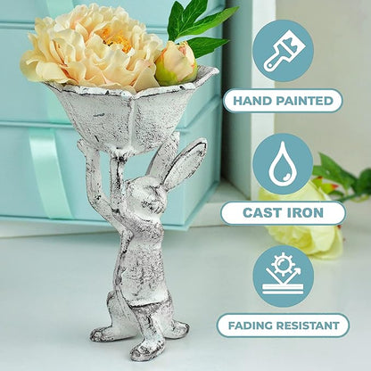 Antique White Cast Iron Rabbit