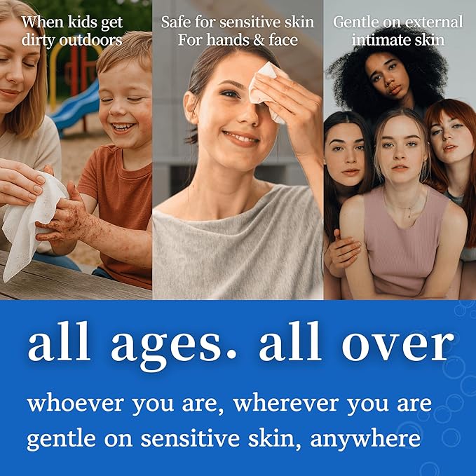 Mini Travel Wipes - 100% Water - Individually Wrapped - For Hand, Face & Body - Unscented Wet Wipes for Adults & Kids, Baby with Sensitive Skin - Feminine Wipes for Women, On the Go Essentials, 22 ct