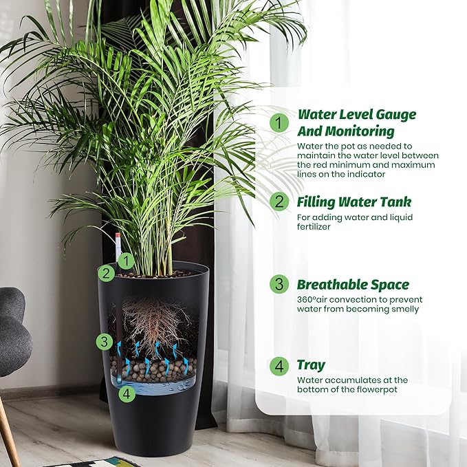 GarveeLife Set of 2 Tall Planters