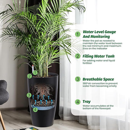 GarveeLife Set of 2 Tall Planters