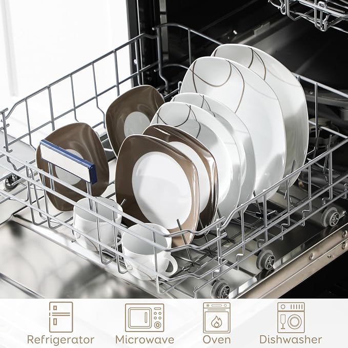 VEWEET 30 PCS Ceramic Dinnerware Sets