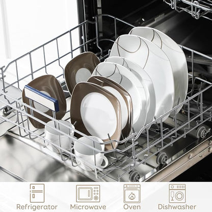 VEWEET 30 PCS Ceramic Dinnerware Sets
