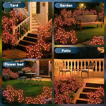 Solar Garden Lights 2 Pack Waterproof Swaying Starburst Light Solar Outdoor