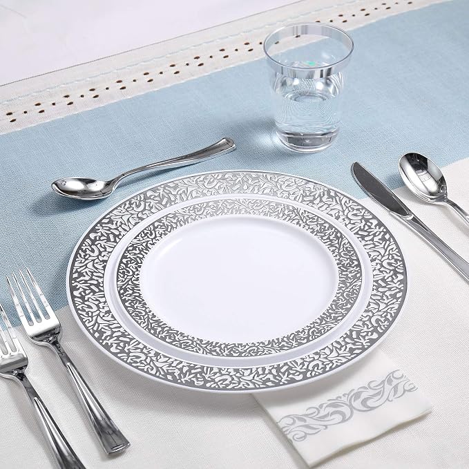 FOCUSLINE 350 Ct Silver Dinnerware Set