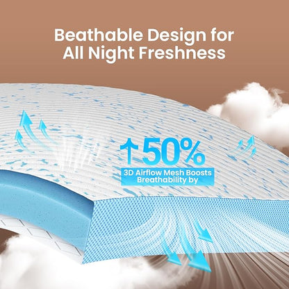 OhGeni 3 Inch Cooling Twin XL Gel Memory Foam Mattress Topper Pad,Washable Bed Cover with Anti-Slip Base,Zipper & Straps,Extra Comfort & Back Pain Relief, Medium Feel,College Dorm Room Essential