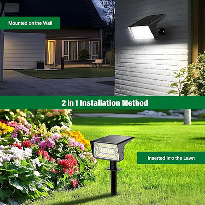 Solar Spot Lights Outdoor with 60 LED & Auto On/Off, 6 Pack Solar Lights