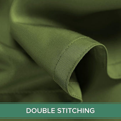 Pure Bamboo King Sheets, Genuine 100% Organic Viscose Derived from Bamboo Bed Sheet Set, Luxuriously Soft & Cooling, Double Stitching, 2 Year Quality Promise (King, Pesto)